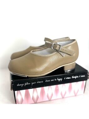 Revolution Dancewear U-Shell Tap Shoes‎ Tan Synthetic Leather Child Size 12